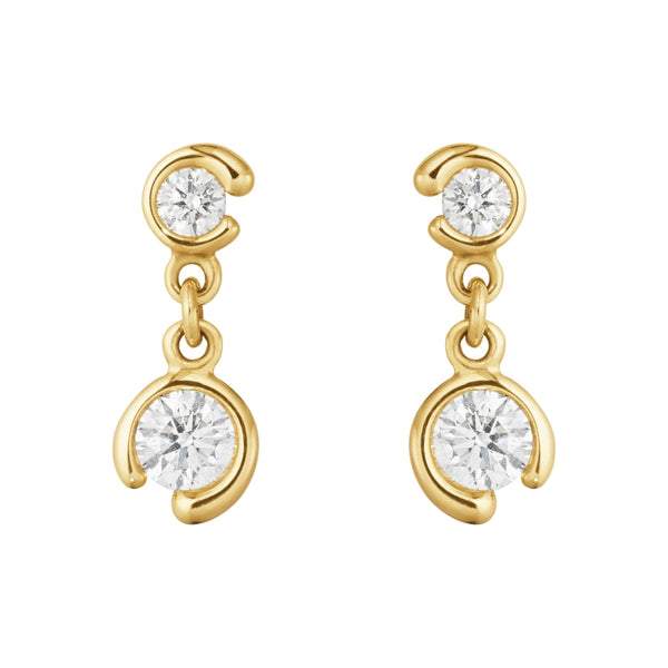Georg Jensen Mercy 18ct Yellow Gold 0.40ct Diamond Double Solitaire Earrings 20001428