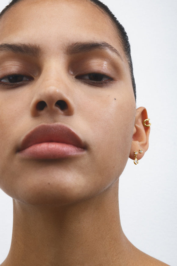 Georg Jensen Mercy 18ct Yellow Gold 0.40ct Diamond Double Solitaire Earrings