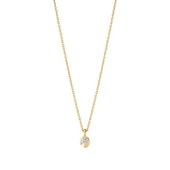 Georg Jensen Mercy 18ct Yellow Gold 0.05ct Diamond Solitaire Pendant, 20001083.