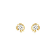 Georg Jensen Mercy 18ct Yellow Gold 0.10ct Diamond Stud Earrings, 20001077.