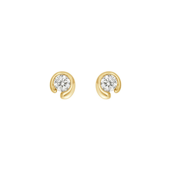 Georg Jensen Mercy 18ct Yellow Gold 0.10ct Diamond Stud Earrings, 20001077.