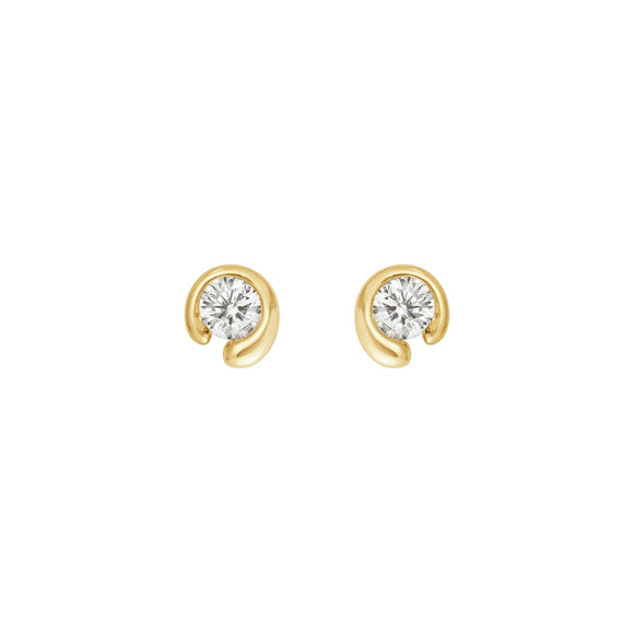 Georg Jensen Mercy 18ct Yellow Gold 0.10ct Diamond Stud Earrings, 20001077.