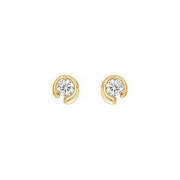 Georg Jensen Mercy 18ct Yellow Gold 0.10ct Diamond Stud Earrings, 20001077.