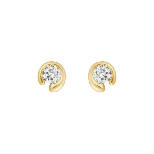 Georg Jensen Mercy 18ct Yellow Gold 0.20ct Diamond Stud Earrings, 20001078.