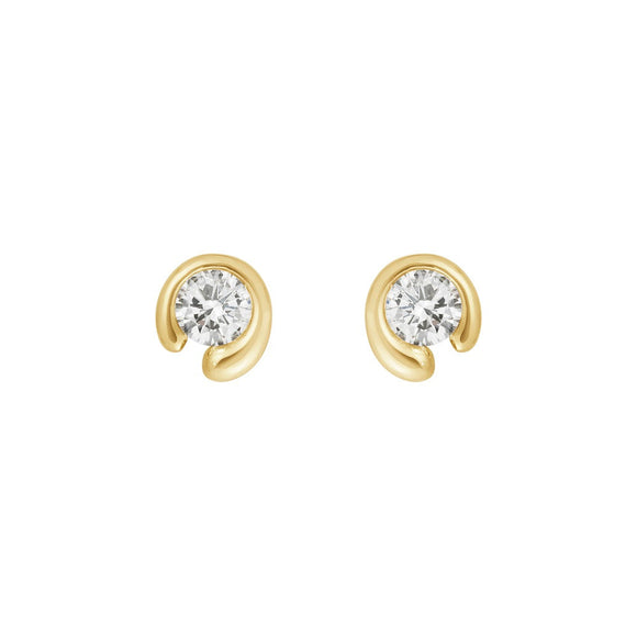Georg Jensen Mercy 18ct Yellow Gold 0.20ct Diamond Stud Earrings, 20001078.