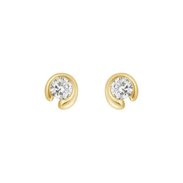 Georg Jensen Mercy 18ct Yellow Gold 0.20ct Diamond Stud Earrings, 20001078.