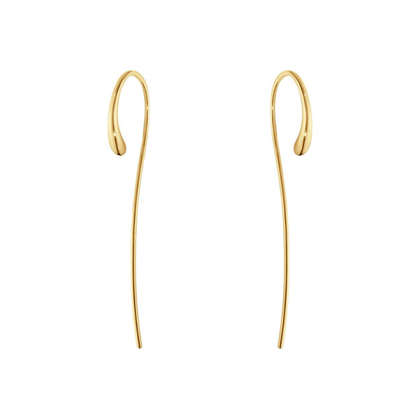 Georg Jensen Mercy 18ct Yellow Gold Drop Earrings, 10017067.
