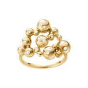 Georg Jensen Moonlight Grapes 18ct Yellow Gold Diamond Cluster Ring 20001423
