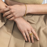 Georg Jensen Moonlight Grapes 18ct Yellow Gold Diamond Slim Bracelet