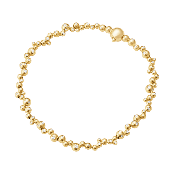 Georg Jensen Moonlight Grapes 18ct Yellow Gold Diamond Slim Bracelet 20001419
