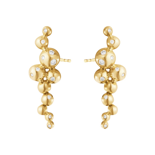 Georg Jensen Moonlight Grapes 18ct Yellow Gold Diamond Small Earrings 20001421