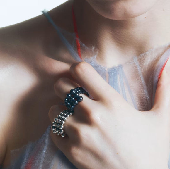 Georg Jensen Moonlight Grapes Oxidised Sterling Silver Ring