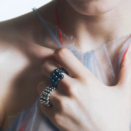 Georg Jensen Moonlight Grapes Oxidised Sterling Silver Ring