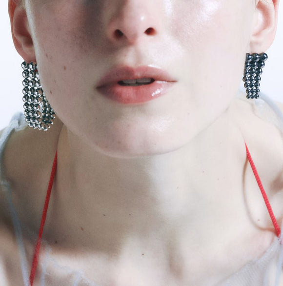 Georg Jensen Moonlight Grapes Oxidised Sterling Silver Single Earring Right