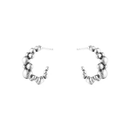 Georg Jensen Moonlight Grapes Sterling Silver Hoop Earrings 20001409