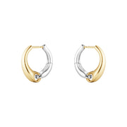 Georg Jensen Reflect 18ct Yellow Gold and Sterling Silver Large Hoop Earrings 20001180