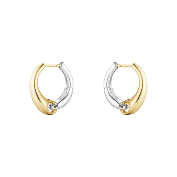 Georg Jensen Reflect 18ct Yellow Gold and Sterling Silver Large Hoop Earrings 20001180