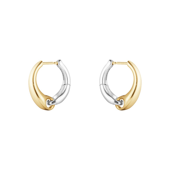 Georg Jensen Reflect 18ct Yellow Gold and Sterling Silver Large Hoop Earrings 20001180