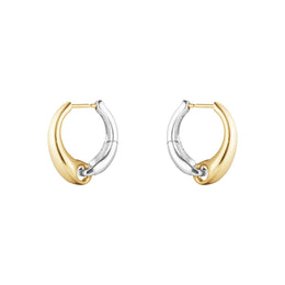 Georg Jensen Reflect 18ct Yellow Gold and Sterling Silver Large Hoop Earrings 20001180