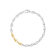 Georg Jensen Reflect 18ct Yellow Gold and Sterling Silver Slim Bracelet 20001182
