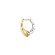 Georg Jensen Reflect 18ct Yellow Gold and Sterling Silver Small Hoop Single Earring 20001179
