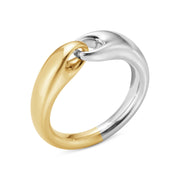 Georg Jensen Reflect 18ct Yellow Gold and Sterling Silver Small Ring 20001181