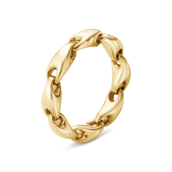 Georg Jensen Reflect 18ct Yellow Gold Chain Links Ring 20001196