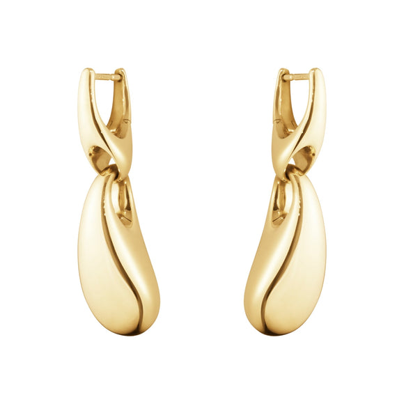 Georg Jensen Reflect 18ct Yellow Gold Graduated Links Short Drop Earrings 20001212