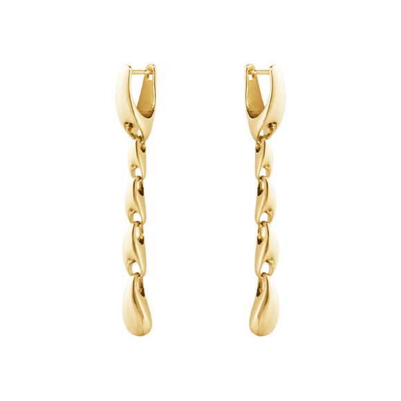 Georg Jensen Reflect 18ct Yellow Gold Link Drop Earrings