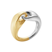 Georg Jensen Reflect 18ct Yellow Gold Sterling Silver Large Link Ring