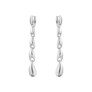 Georg Jensen Reflect Sterling Silver Graduated Links Long Drop Earrings 20001089