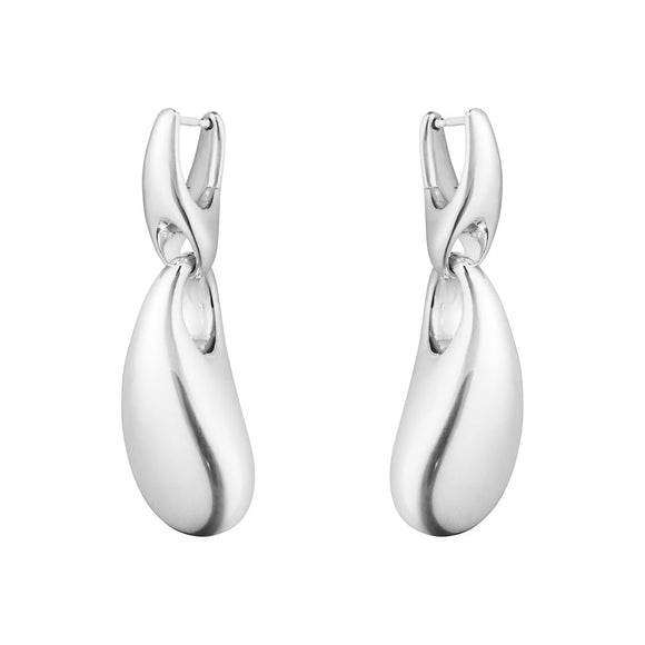 Georg Jensen Reflect Sterling Silver Graduated Links Short Drop Earrings 20001088