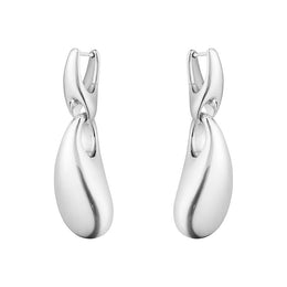 Georg Jensen Reflect Sterling Silver Graduated Links Short Drop Earrings 20001088