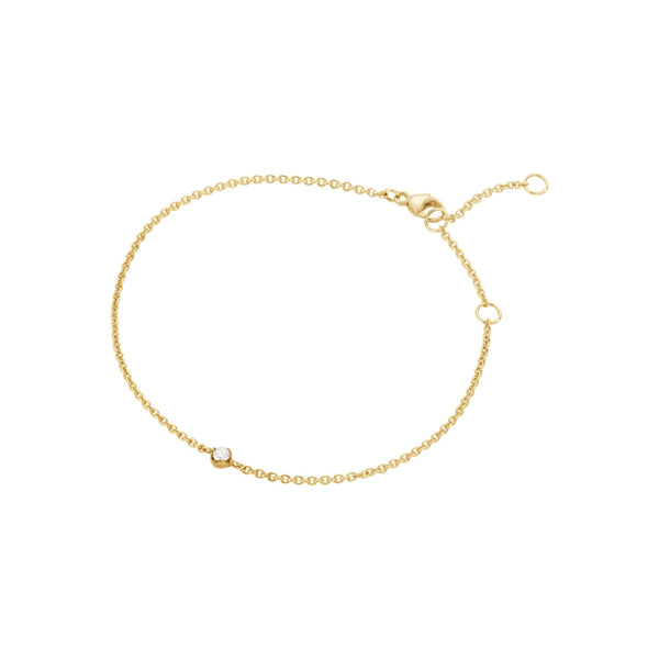 Georg Jensen Signature 18ct Yellow Gold 0.05ct Diamond Chain Bracelet, 20001263