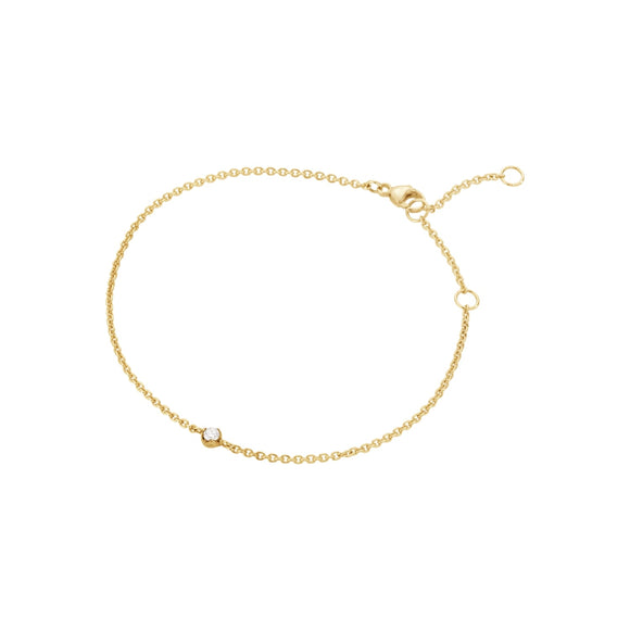 Georg Jensen Signature 18ct Yellow Gold 0.05ct Diamond Chain Bracelet, 20001263