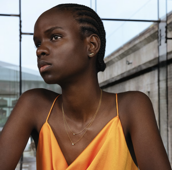 Georg Jensen Signature 18ct Yellow Gold 0.05ct Diamond Solitaire Pendant, 20001257_2