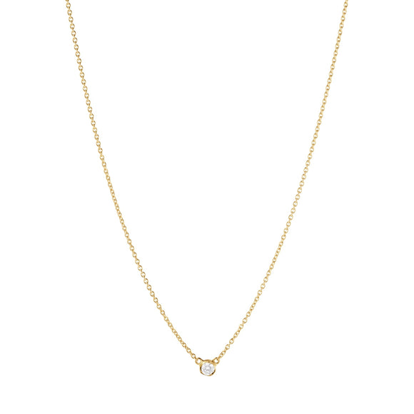 Georg Jensen Signature 18ct Yellow Gold 0.05ct Diamond Solitaire Pendant, 20001257