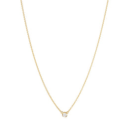 Georg Jensen Signature 18ct Yellow Gold 0.05ct Diamond Solitaire Pendant, 20001257