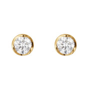 Georg Jensen Signature 18ct Yellow Gold 0.10ct Diamond Stud Earring Pair, 20001290-20001290