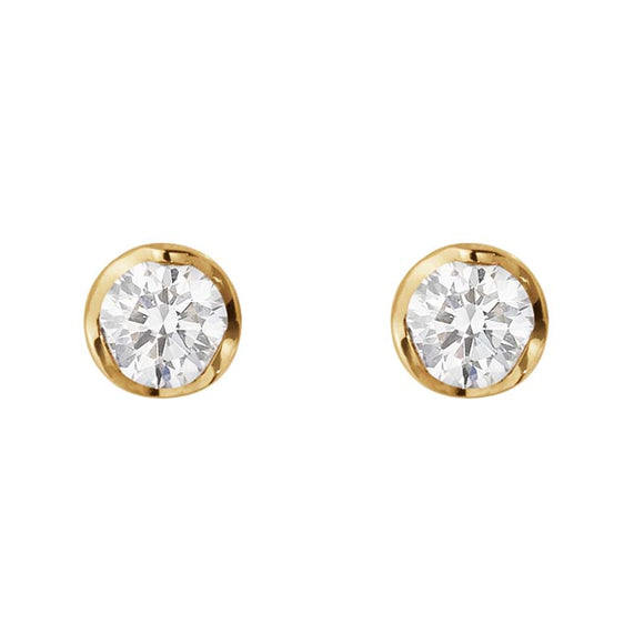 Georg Jensen Signature 18ct Yellow Gold 0.10ct Diamond Stud Earring Pair, 20001290-20001290
