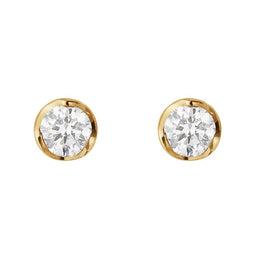 Georg Jensen Signature 18ct Yellow Gold 0.10ct Diamond Stud Earring Pair, 20001290-20001290