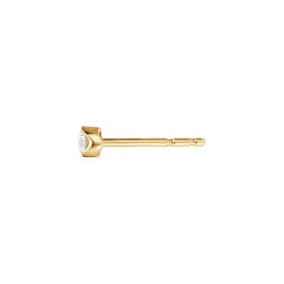 Georg Jensen Signature 18ct Yellow Gold 0.05ct Diamond Stud Earring Single Piece, 20001290_2