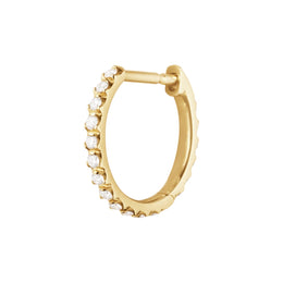 Georg Jensen Signature 18ct Yellow Gold 0.10ct Diamond Hoop Earring Single Piece, 20001304