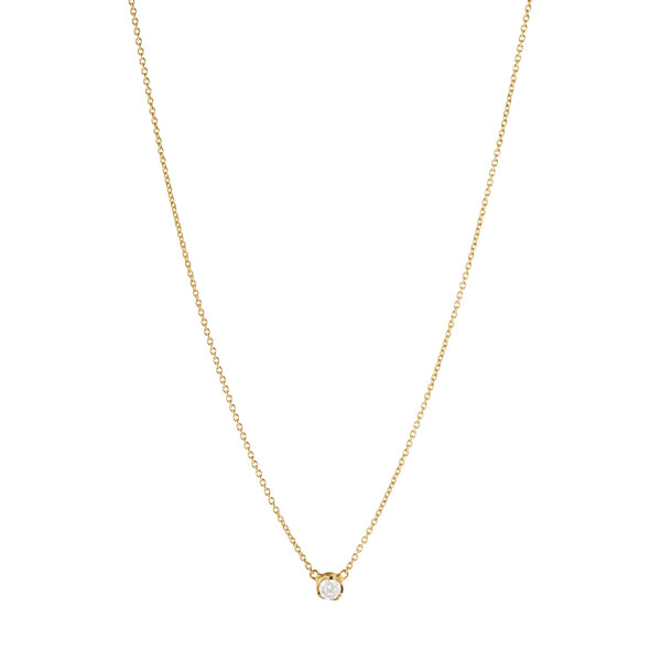 Georg Jensen Signature 18ct Yellow Gold 0.10ct Diamond Solitaire Pendant