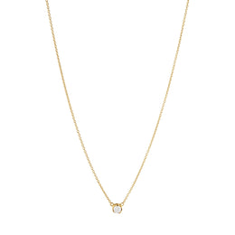 Georg Jensen Signature 18ct Yellow Gold 0.10ct Diamond Solitaire Pendant