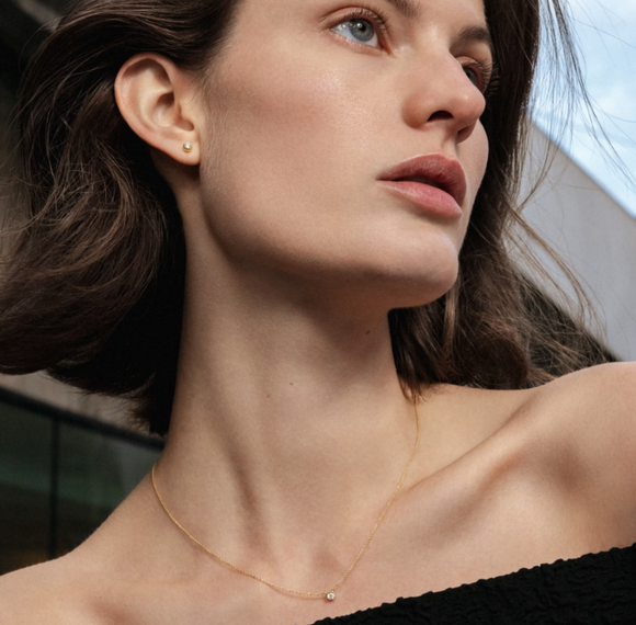 Georg Jensen Signature 18ct Yellow Gold 0.10ct Diamond Solitaire Pendant_2