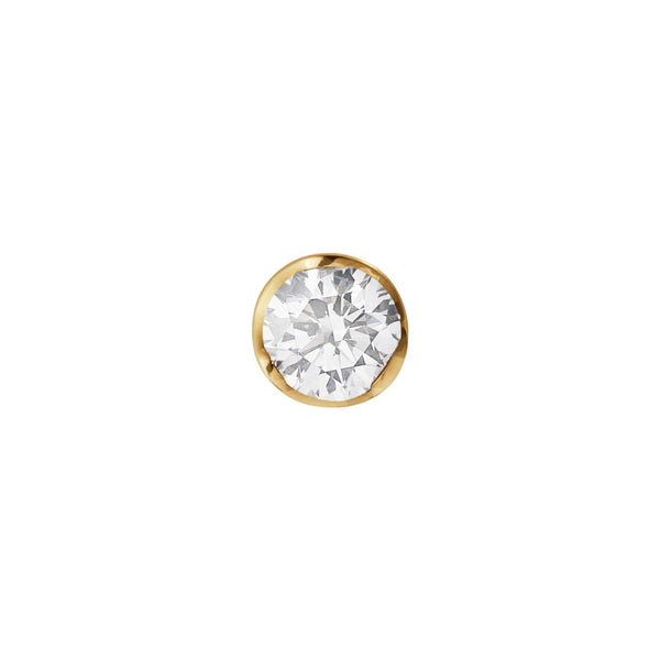 Georg Jensen Signature 18ct Yellow Gold 0.20ct Diamond Stud Earring Single Piece, 20001291