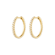 Georg Jensen Signature Diamonds 18ct Yellow Gold 0.30ct Hoop Earrings Pair