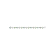 Georg Jensen Stine Goya Daisy Sterling Silver Green and White Enamel Bracelet, 20001114