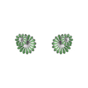 Georg Jensen Stine Goya Daisy Sterling Silver Vivid Green Enamel Stud Earrings 20001361